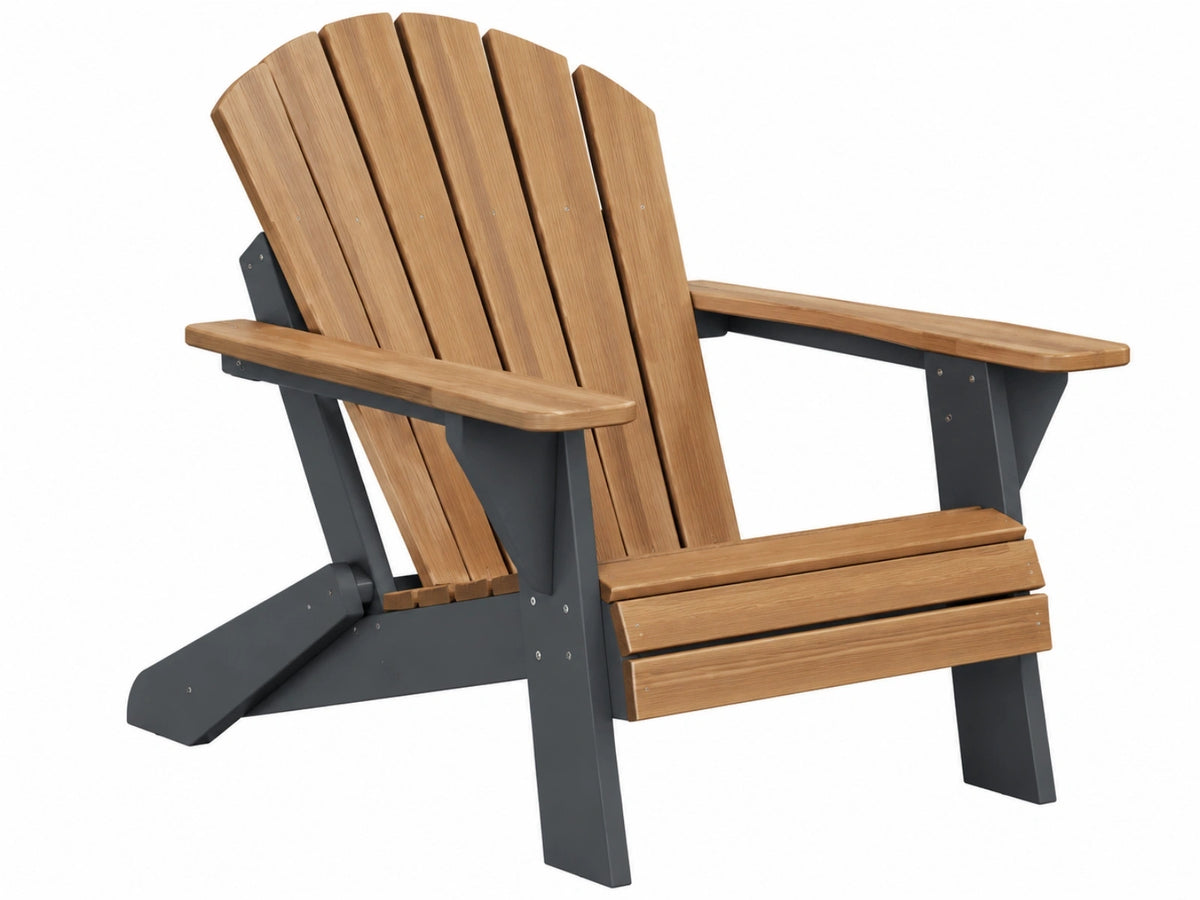 Adirondack tuinstoel 85 x 92 x 98 cm hout metaal bruin antraciet buitenzitplaats