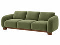 3-zitsbank 220 x 95 x 80 cm - olijfgroene stof met houten onderstel - modern