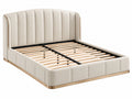 Bedframe 180 x 200 cm crèmekleurige gestoffeerde bekleding - modern met lattenbodem