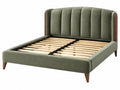 Bedframe 160 x 200 cm donkergroen fluweelachtig textiel en hout - lattenbodem voor slaapkamer
