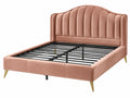 Tweepersoons bedframe 180 x 200 cm roze textiel met metalen lattenbodem