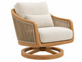 Draaifauteuil 82 x 78 x 88 cm hout touw stof beige - modern