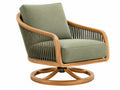 Draaifauteuil 80 x 82 x 90 cm groen houten frame met textiele bekleding - moderne loungefauteuil