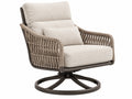 Draaibare loungestoel 85 x 80 x 95 cm beige touw en metalen frame