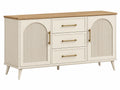 Dressoir 160 x 40 x 85 cm hout beige met 3 laden en 2 deuren