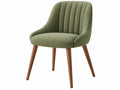 Eetkamerstoel 58 x 62 x 83 cm groen textiel houten poten gestoffeerd