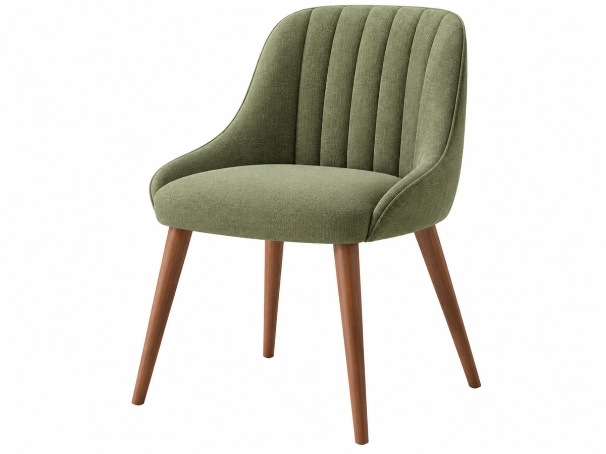 Eetkamerstoel 58 x 62 x 83 cm groen textiel houten poten gestoffeerd